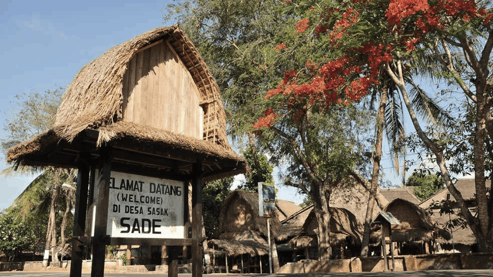 Sade Village Lombok traditional Sasak house with thatched roof and woven bamboo walls